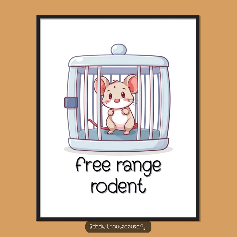 Funny Mouse Escapes Cage Digital Art: Instant Humor Download