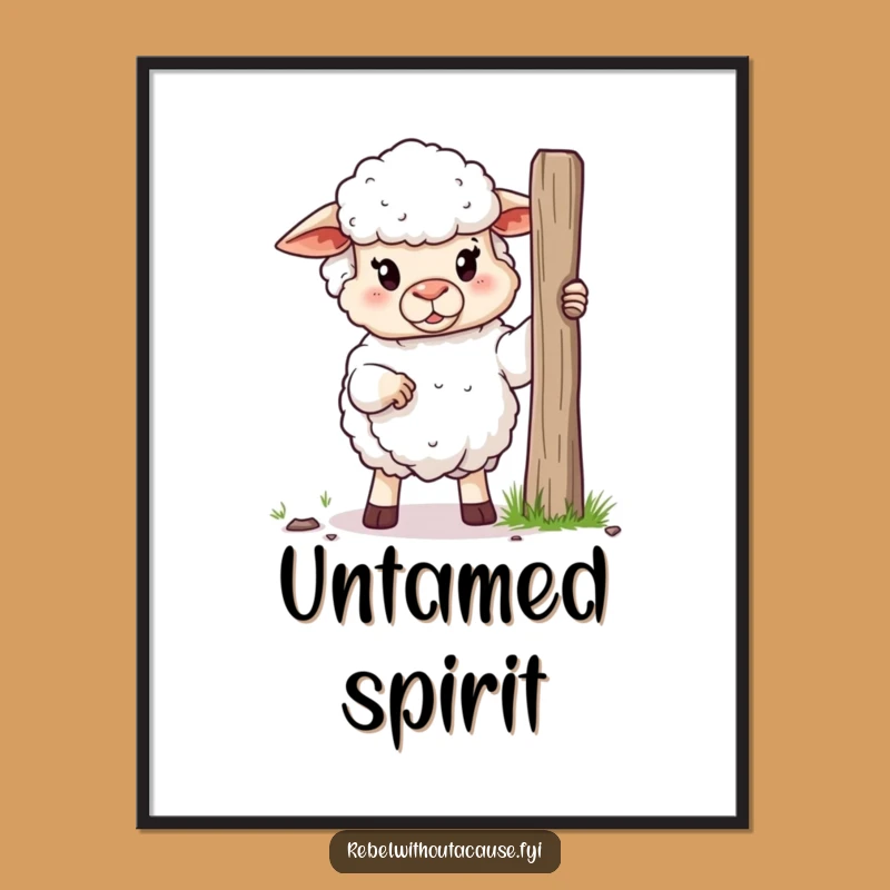 Funny Defiant Sheep Digital Art: Instant Farmyard Fun!
