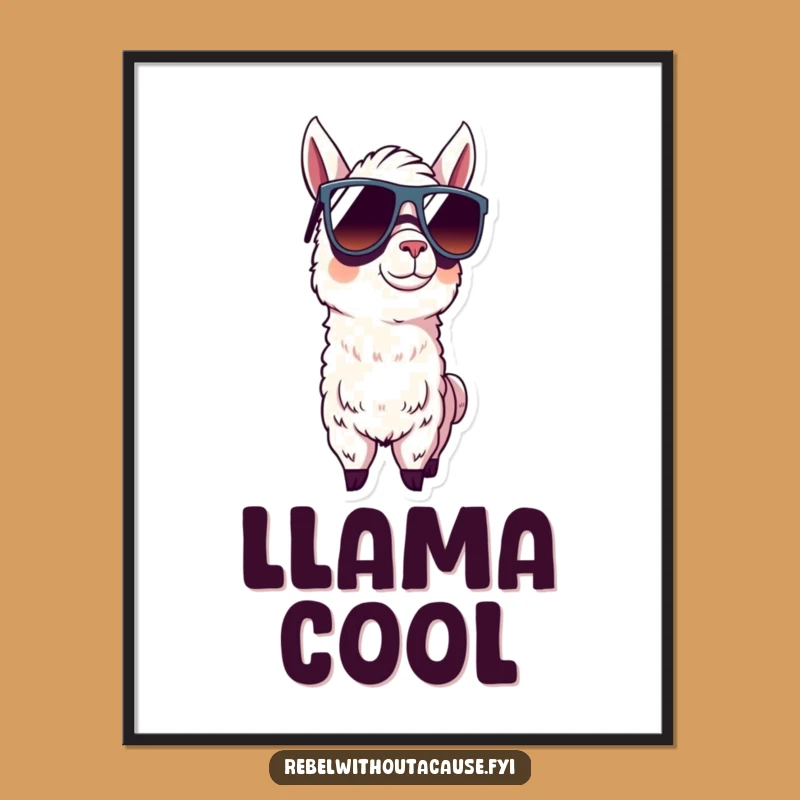 Funny Llama Sunglasses Digital Art Print: Instant Cool Wall Art