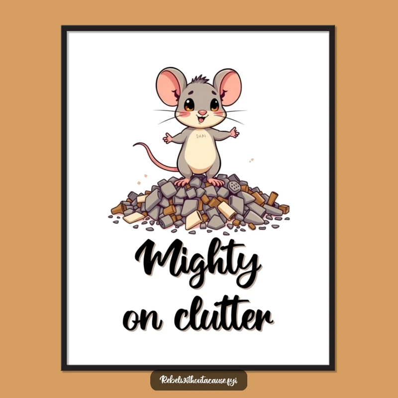 Funny Brave Mouse Digital Art Print: Instant Inspiration for Your Walls!