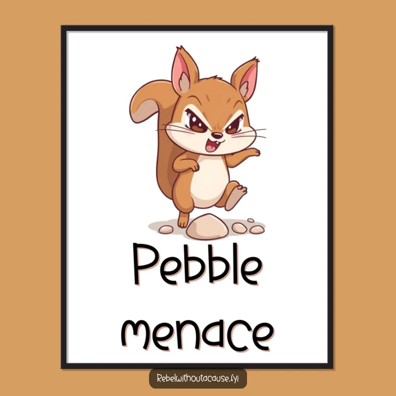 Funny Defiant Squirrel Digital Art - Printable Grit & Determination - Instant Funny Gift!