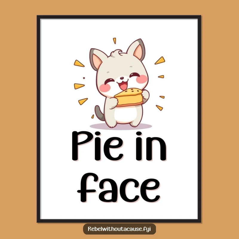 Funny Pie Smash Animal Digital Art: Instant Joy for Your Walls