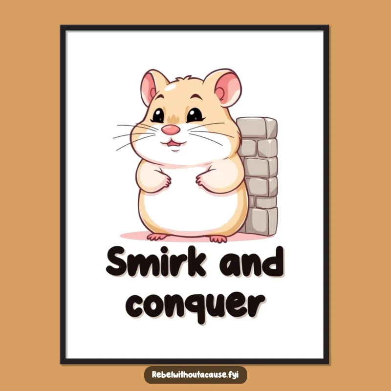 Funny Confident Hamster Digital Art: Instant Smugness for Your Space!