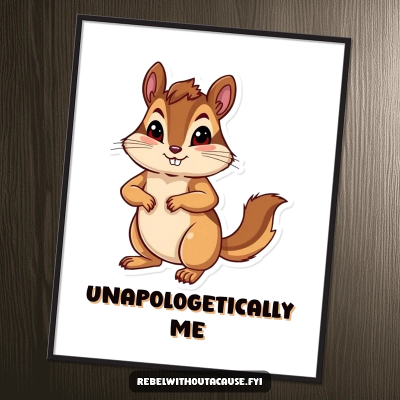 Funny bold chipmunk with a confident pose, paw on hip, as digital art.