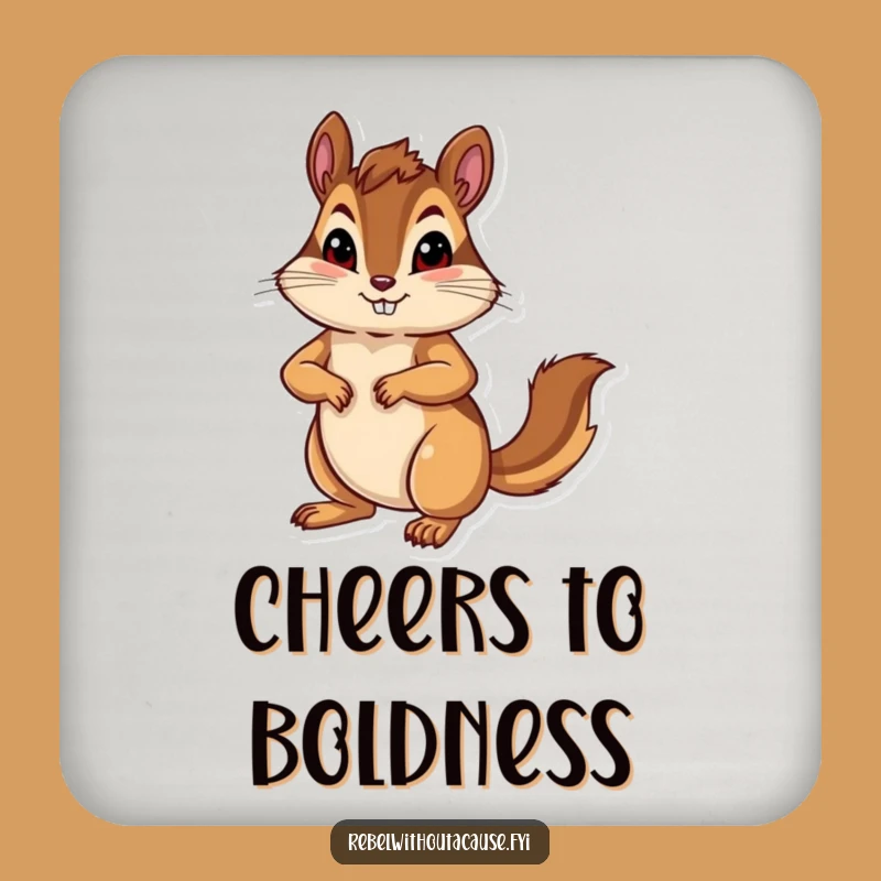 Funny Chipmunk Pose Coaster: Bold Drink Protector, Confident Decor Gift