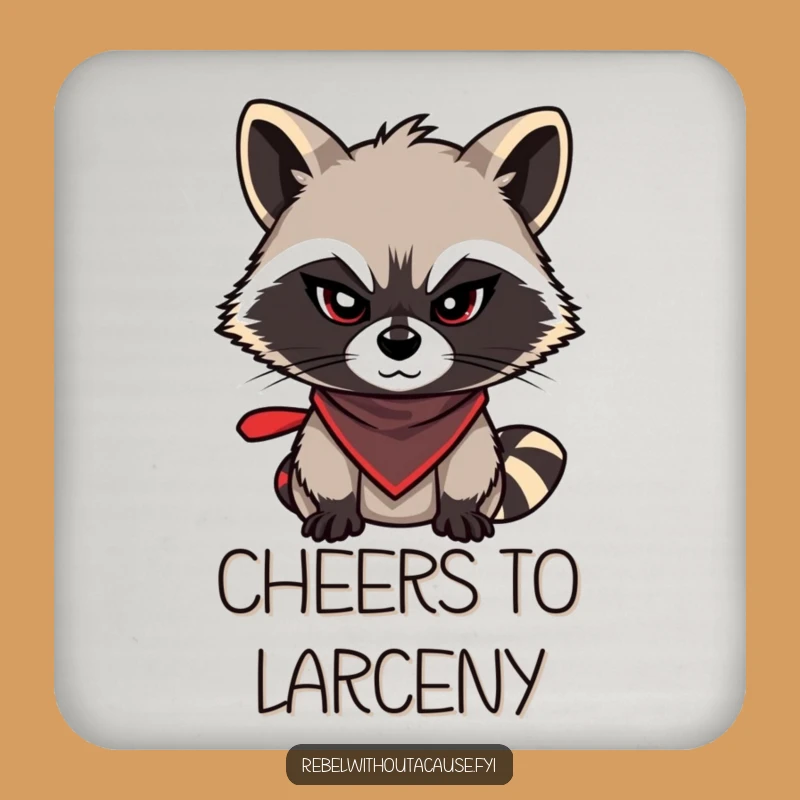 Funny Raccoon Coaster: Mischievous Bandit, Protect Surfaces with Funny Gift