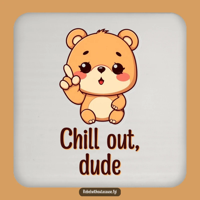 Funny Cool Bear Coaster Set: Wavy Fingers Protection, Chic Funny Gift