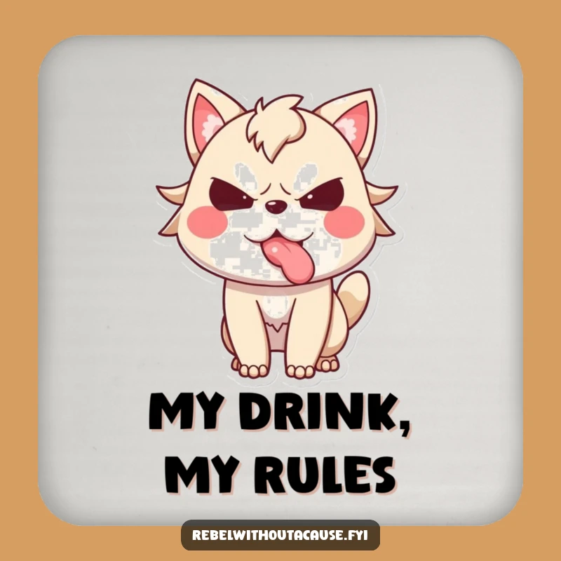 Funny Defiant Animal Tongue Coaster, Protect Surfaces with Sass Funny Gift