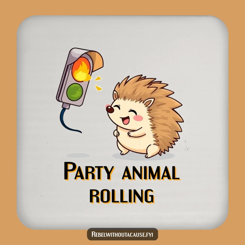 Funny Hedgehog Signal Coaster: Protect Surfaces Hilariously