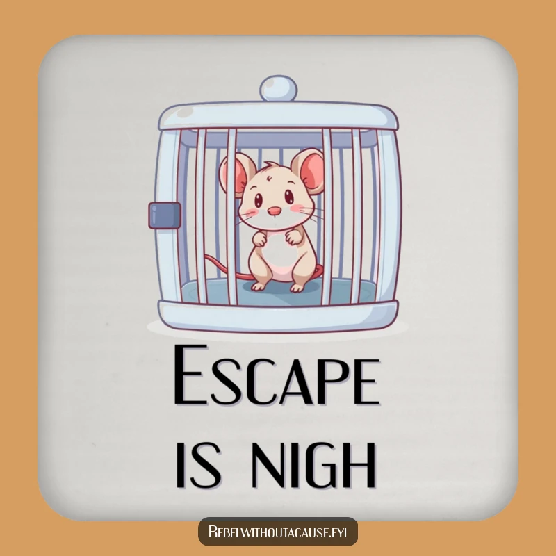 Funny Mouse Cage Coaster: Protect Surfaces with Humor