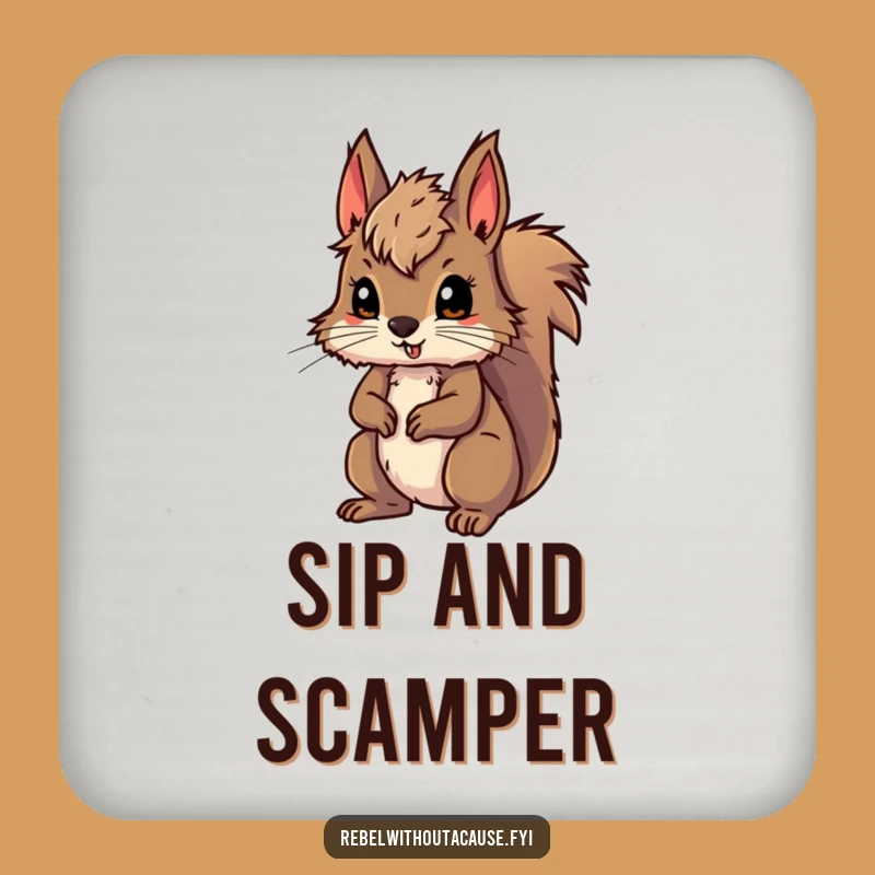 Funny Wild Squirrel Adventure Coasters: Protect Surfaces with Wilderness Charm