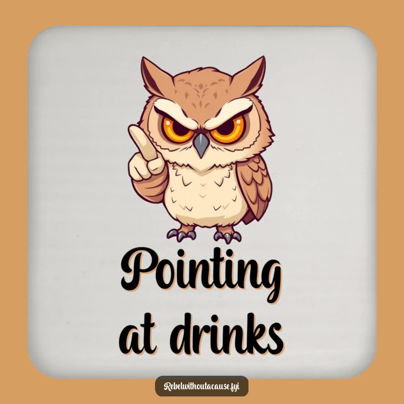 Funny Fierce Owl Finger Coasters: Playful Judgment for Your Surfaces