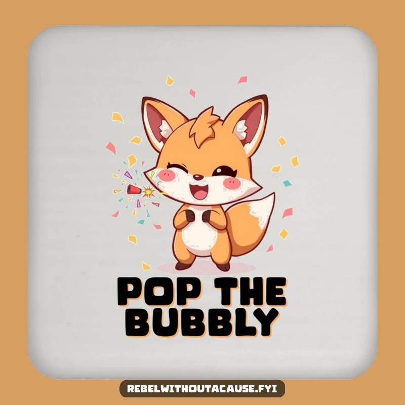 Funny Fox Confetti Coaster: Keep Surfaces Clean, Parties Fun