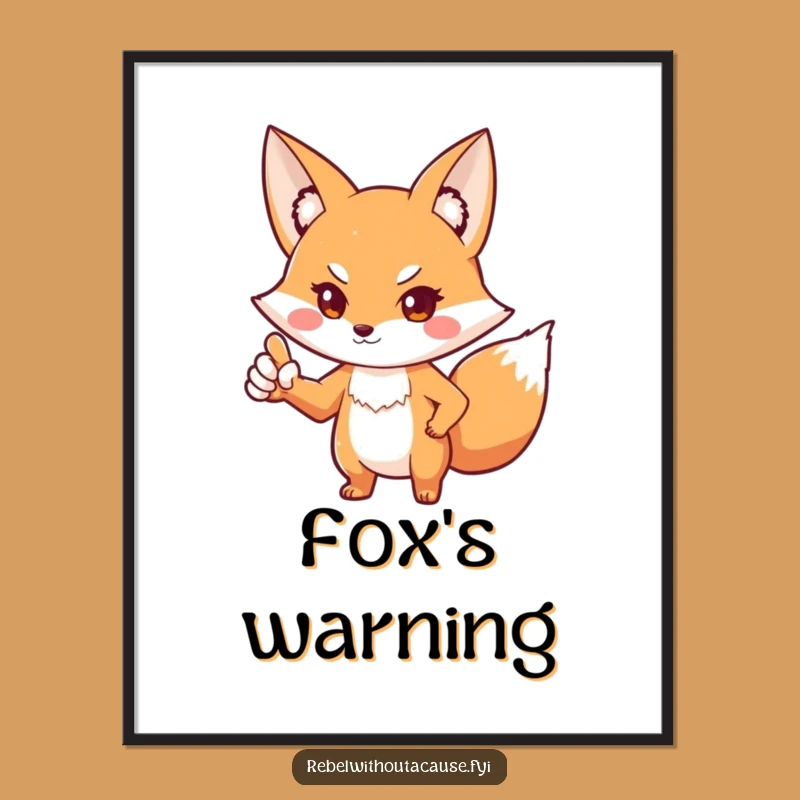 Funny Fox 'You Talking To Me' Poster - Defiant Fox Wall Art Gift