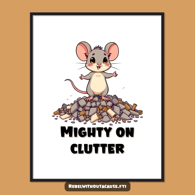 Funny Brave Mouse Poster: Inspire with Tiny Tenacity!