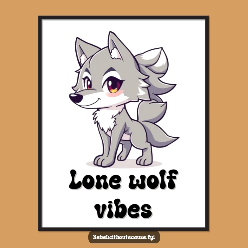 Funny Confident Wolf Art Print: Wild Spirit - Perfect Quirky Funny Gift!