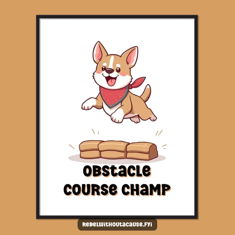 Funny Daring Dog Bandana Poster: Add a Splash of Adventure and Humor to Your Walls