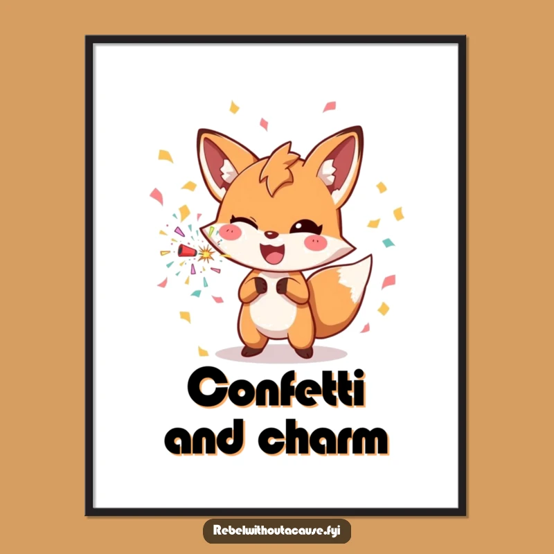 Funny Fox Confetti Poster: Bring the Celebration to Your Walls