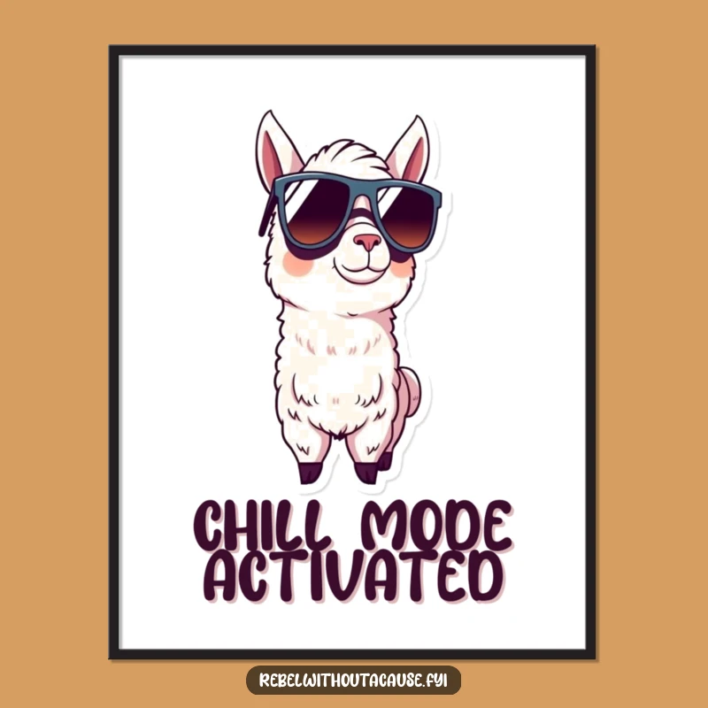 Funny Llama Sunglasses Poster: Bring Effortless Cool to Your Walls