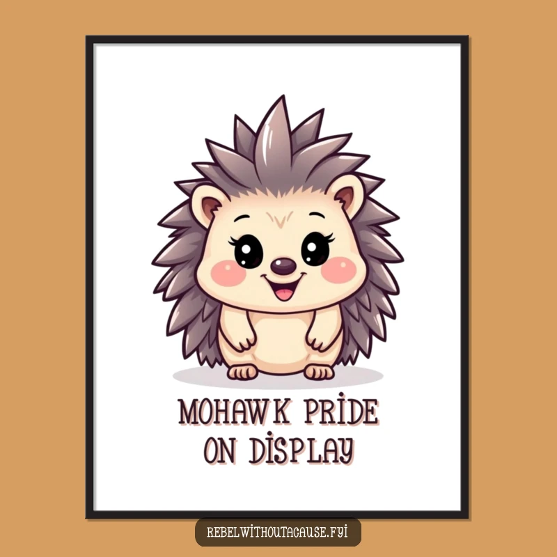 Funny Hedgehog Mohawk Poster: Add Some Punk to Your Walls