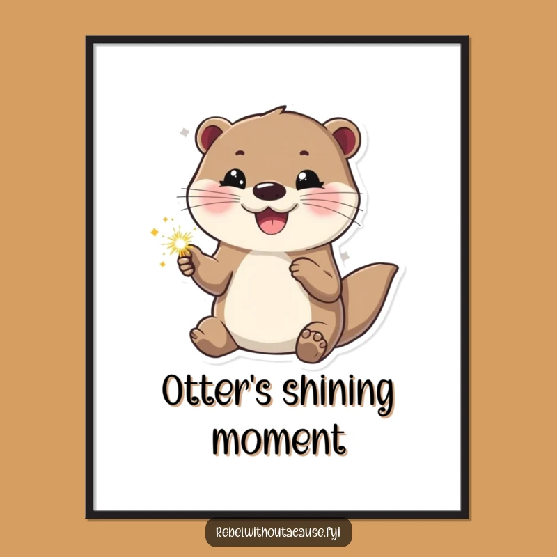 Funny Otter 'Sparkle On' Poster - Cool Confident Otter Wall Art Gift