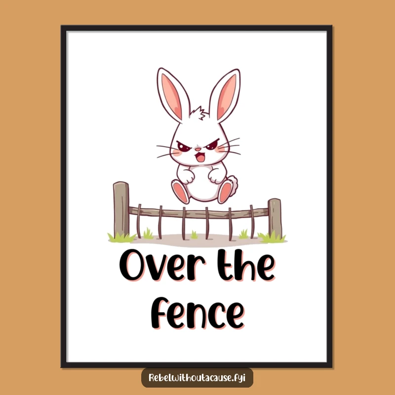 Funny Rebellious Bunny Poster - Hilarious Motivational Wall Art