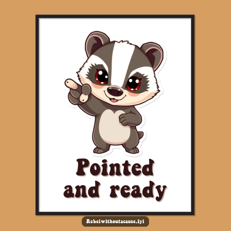 Funny Bold Badger Poster: Inspire with Determination and Humor!