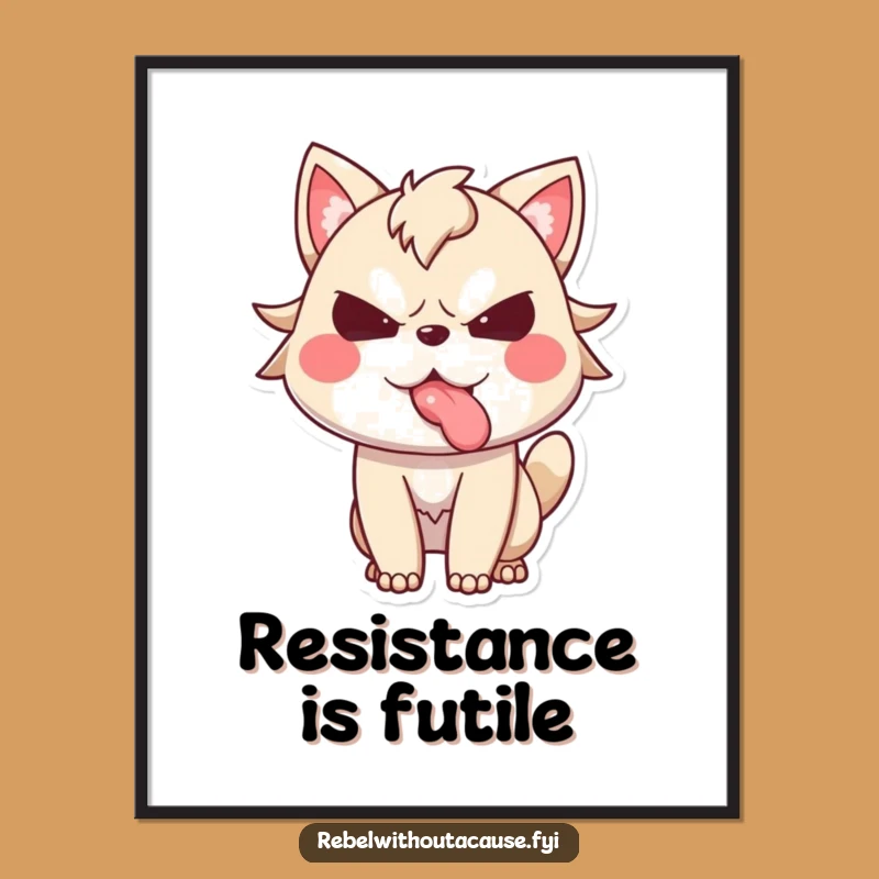 Funny Defiant Animal Tongue Poster, Bold Wall Art Funny Gift