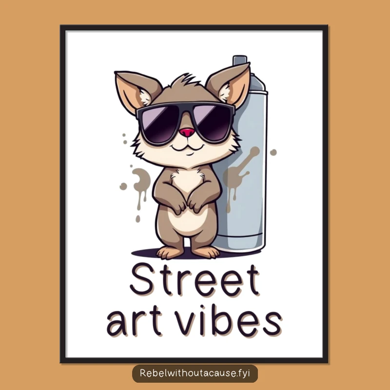 Funny Cool Animal Graffiti Poster: Vibrant Wall Art for Laughs