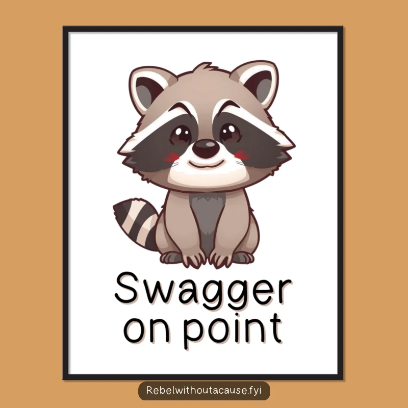 Funny Raccoon Swagger Poster: Unleash Attitude on Your Walls!
