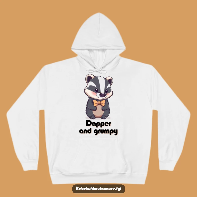 Funny Bold Badger Bowtie Hoodie: Cozy Up with Dapper, Aloof Comfort