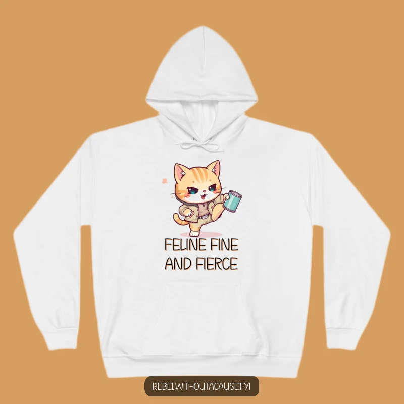 Funny Kawaii Cat Hoodie: Rebel Kitty Sweatshirt, Best Funny Gift for Punk Fans