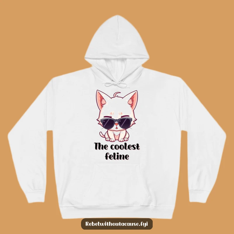 Funny Cat Wink Hoodie: Cozy Sassy Style with a Cool Sunglasses Cat