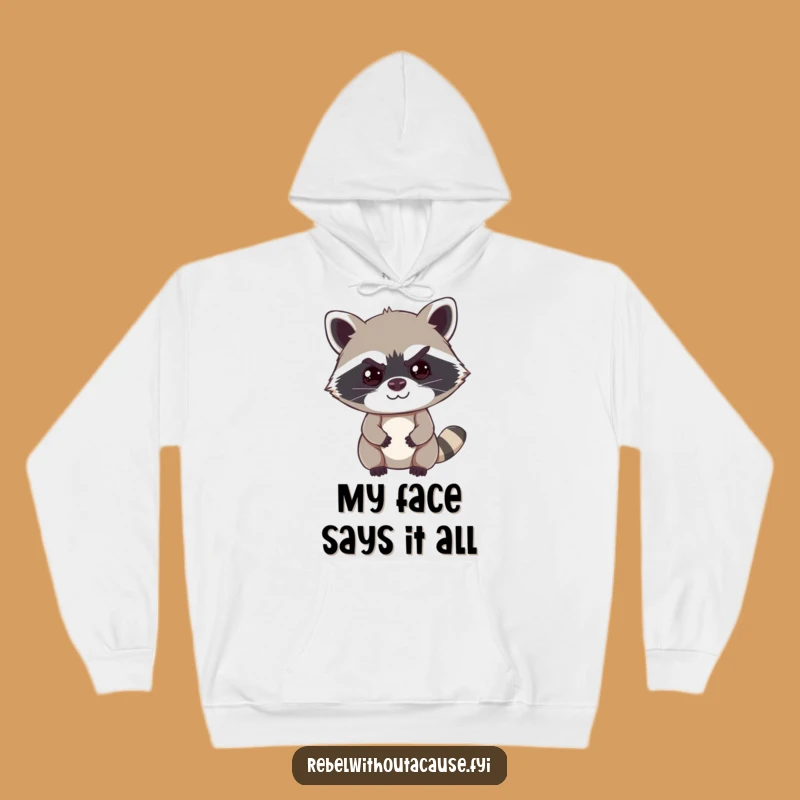 Funny Cheeky Raccoon Hoodie: Cozy Mischievous Smirk Sweatshirt for Ultimate Comfort