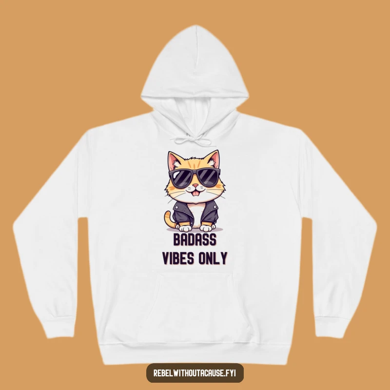Funny Cool Cat Rockstar Hoodie: Stay Warm with Edgy Humor!