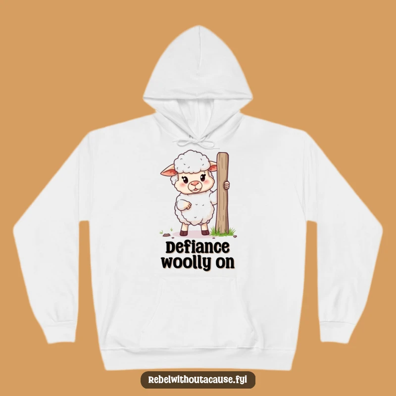 Funny Defiant Sheep Escape Hoodie: Cozy Comfort with a Rebel Twist!