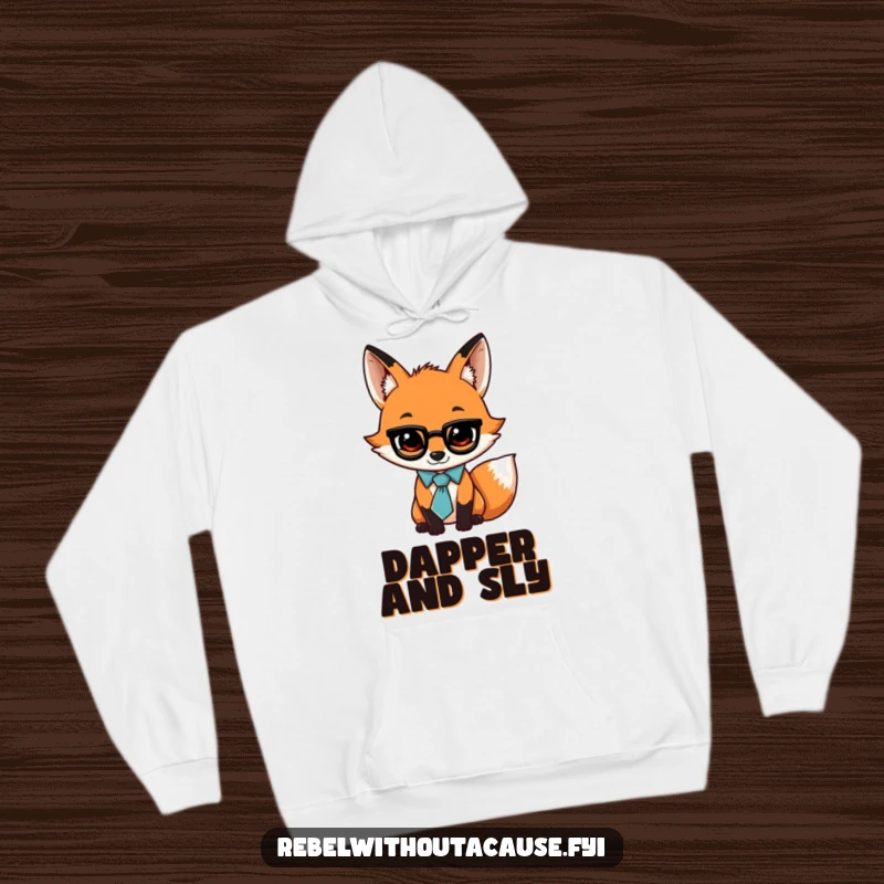 Funny hoodie featuring a jaunty fox wearing a loose tie, offering warmth and a dash of playful, sophisticated attitude.
