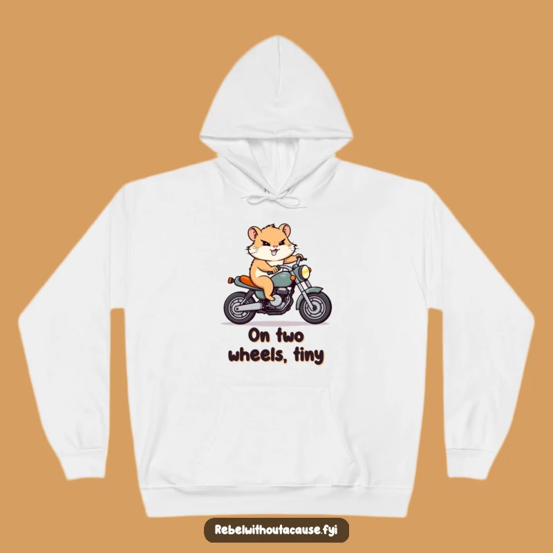 Funny Hamster Motorcycle Hoodie: Cozy Up with a Determined Rodent Rider, Ideal Funny Gift