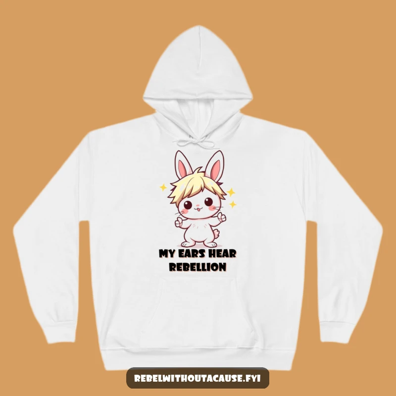 Funny Kawaii Bunny Hoodie: Punk Rocker Sweatshirt, Best Funny Gift for Music Fans