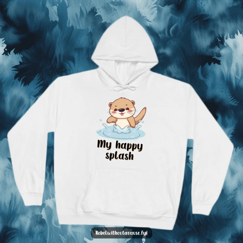 Funny otter dive hoodie featuring a cheerful otter making a splash, perfect for staying warm and spreading good vibes.