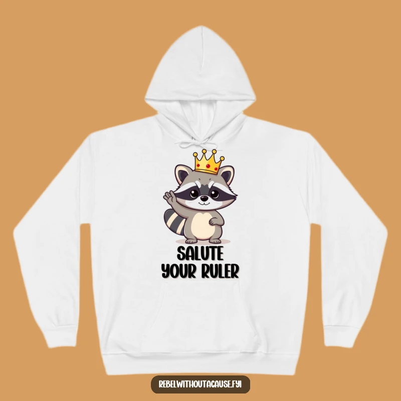Funny Raccoon King Hoodie: Cozy Up with a Royal Bandit, Ideal Funny Gift