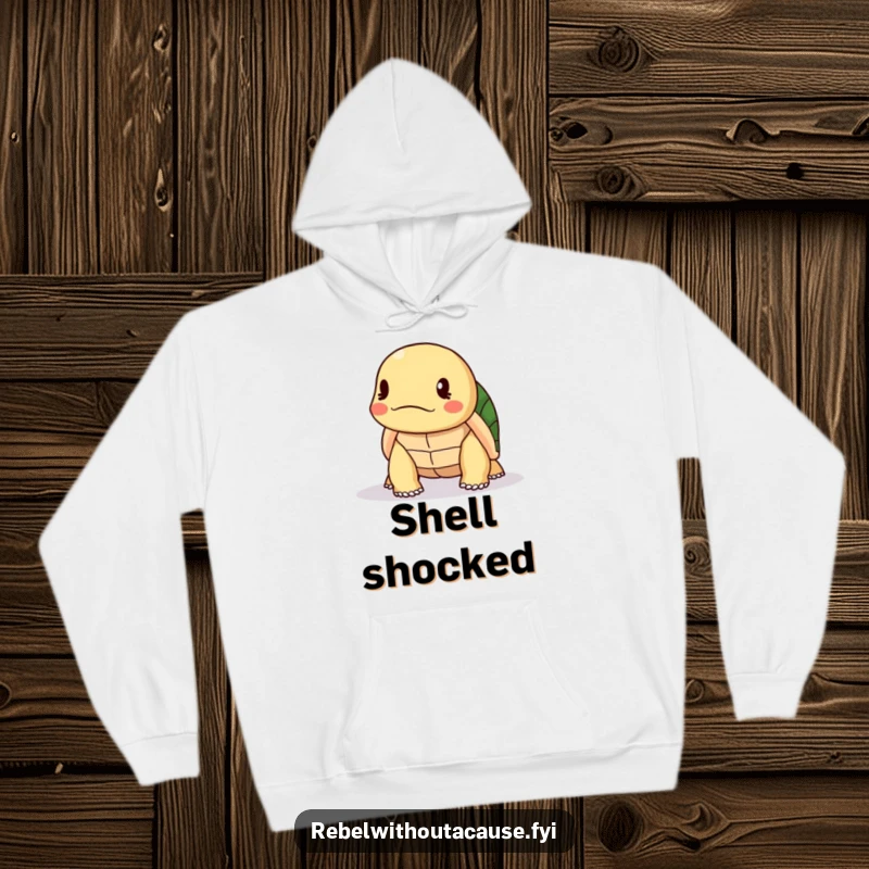Funny Turtle Hoodie: A kawaii turtle shakes its head disapprovingly, offering a humorous and cozy garment for quiet judgment.
