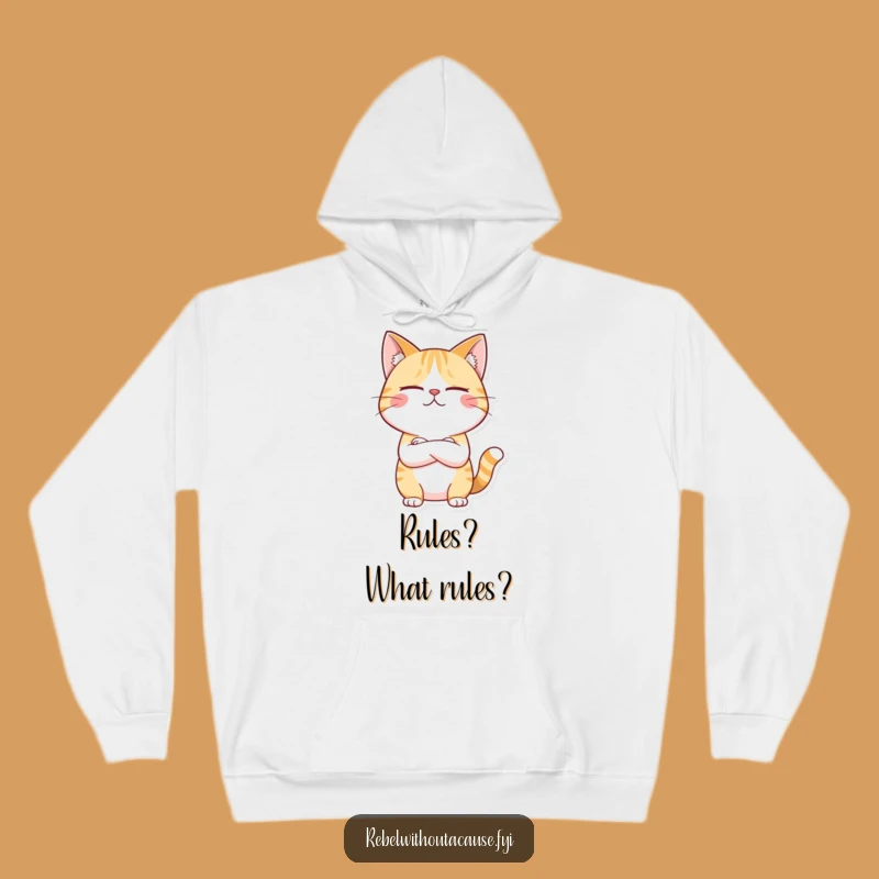 Funny Unimpressed Cat Hoodie - Cozy Rule Breaker Sweatshirt - Perfect Funny Gift