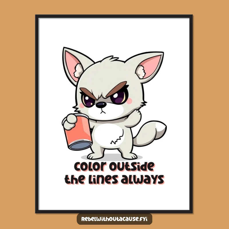 Funny Free Printable Wall Art: Rebellious Character, Edgy Downloadable Decor