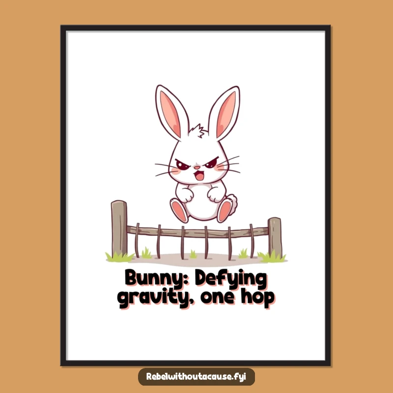 Free Printable Bunny Wall Art: Rebellious Jump for Motivating Decor