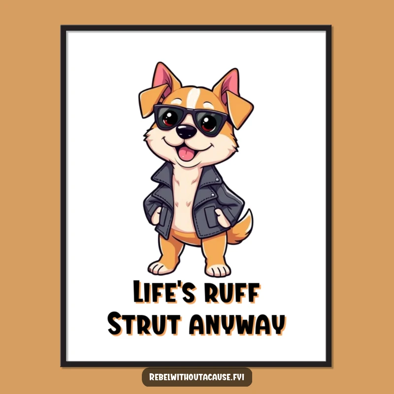 Free Printable Sassy Dog Wall Art - Cool Jacket Downloadable for Stylish Decor