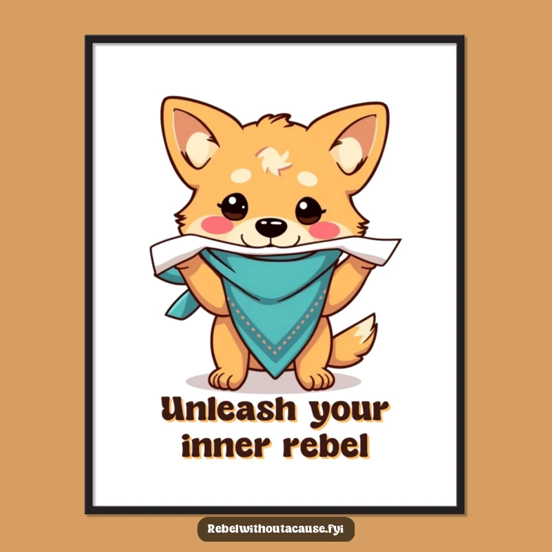 Free Printable Wall Art: Carefree Dog Rip - Funny Bandana Downloadable!