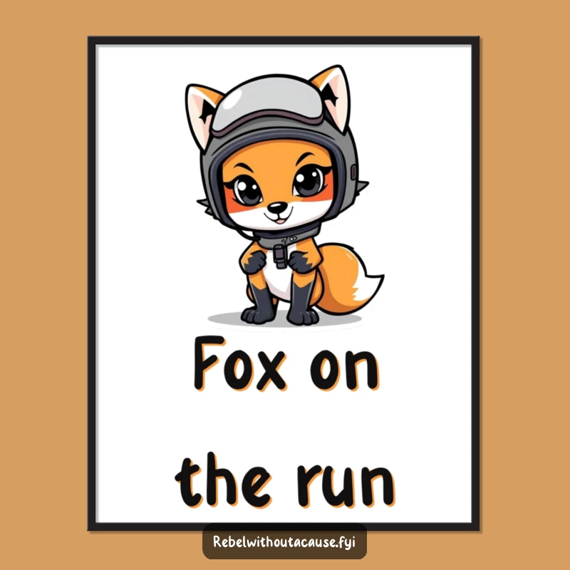 Free Printable Wall Art: Cool Fox ready to roll. Stylish downloadable art for your den!