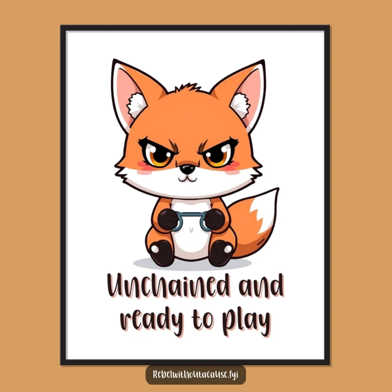 Free Printable Wall Art: Defiant Fox Freedom, Bold Downloadable Decor for Inspiration