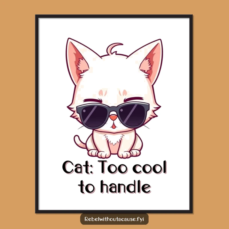 Free Printable Wall Art: Hip Cat Sunglasses Funny Downloadable Poster